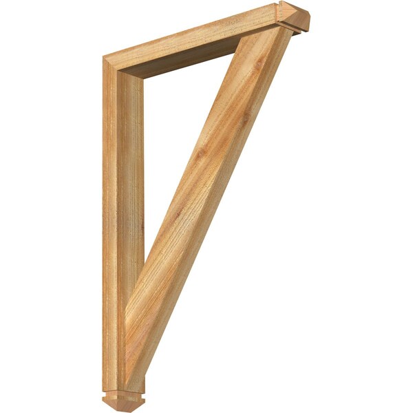 Ekena Millwork Traditional Arts and Crafts Rough Sawn Bracket w/ Offset Brace, Western Red Cedar, 4"W x 24"D x 36"H BKT0402X24X36TRA03RWR - main
